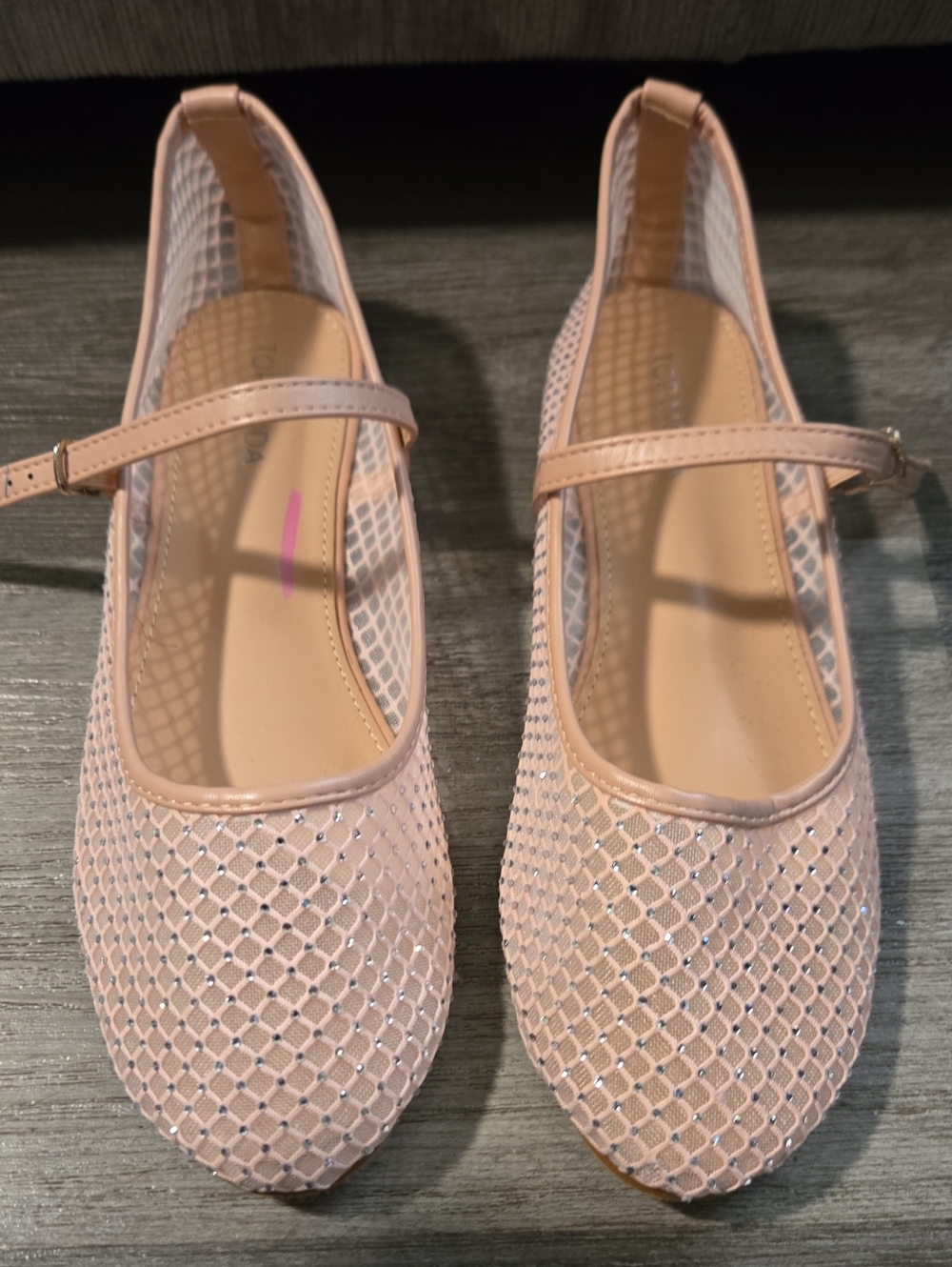 Pink Mesh Mary Jane Flats